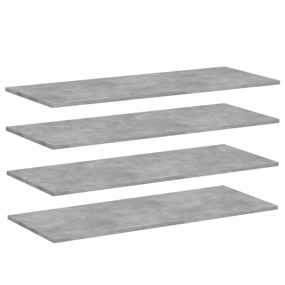 Bookshelf Boards 4 pcs Concrete Gray 39.4x15.7x0.6 Engineered Wood for DIY Shelving