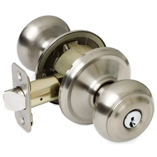 Schlage F51A-GEO-619 Georgian Entry Door Lever Lockset Satin Nickel Front Door