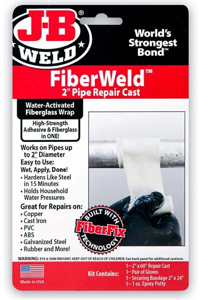 J-B Weld 38260 FiberWeld Pipe Repair Cast 2 Inch for Leak and Crack Fix