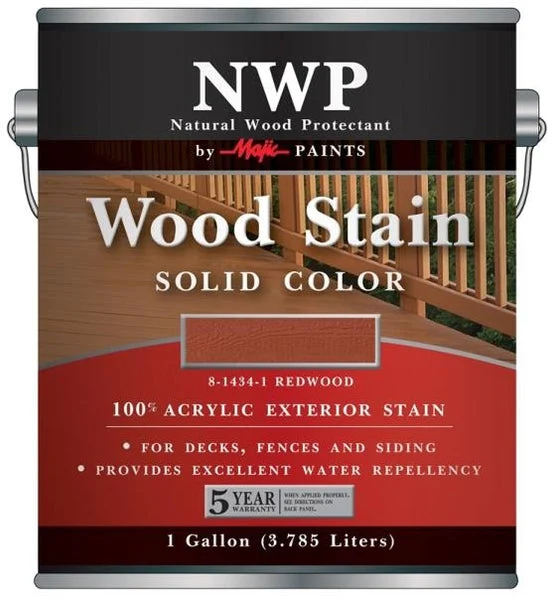 Majic Solid Color Exterior Wood Stain Redwood 1 Gallon UV Protection