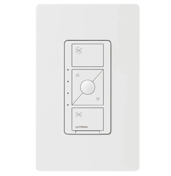 Lutron PD-FSQN-WH-R Caseta Single Pole Wireless Fan Control White Smart Home Device