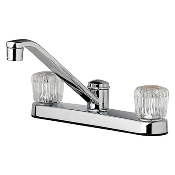 Homewerks 810N-D4001 2 Acrylic Handle Kitchen Faucet Chrome Finish