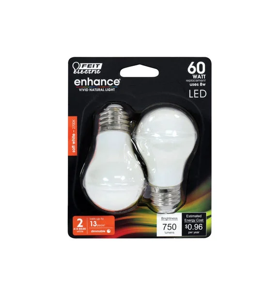 Feit Electric BPA1560W927CFL2 Enhance A15 Filament LED Bulb 8W Soft White