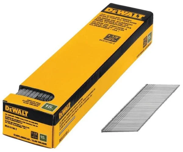 DeWalt DCA15150-2 15-Gauge DA Angled Finish Nails 1-1/2 Inch