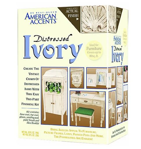 American Accents 202867 Ivory Distressed Finish Kit 12 Oz