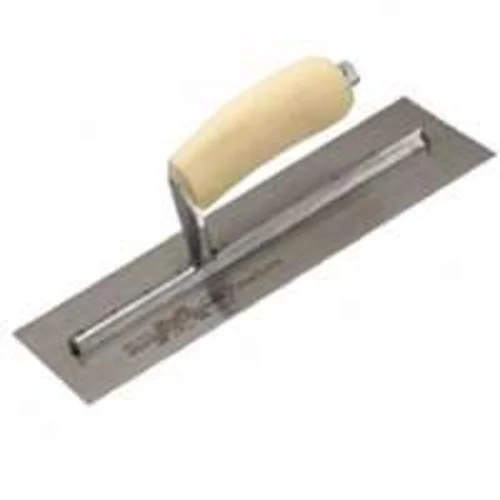 Marshalltown MXS81 Finishing Trowel 18x4 Inch with Curved Wood Handle Masonry Tool