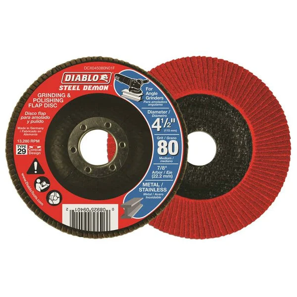 Diablo DCX045080N01F 4-1/2-Inch 80-Grit Angle Grinder Flap Disc Type-29