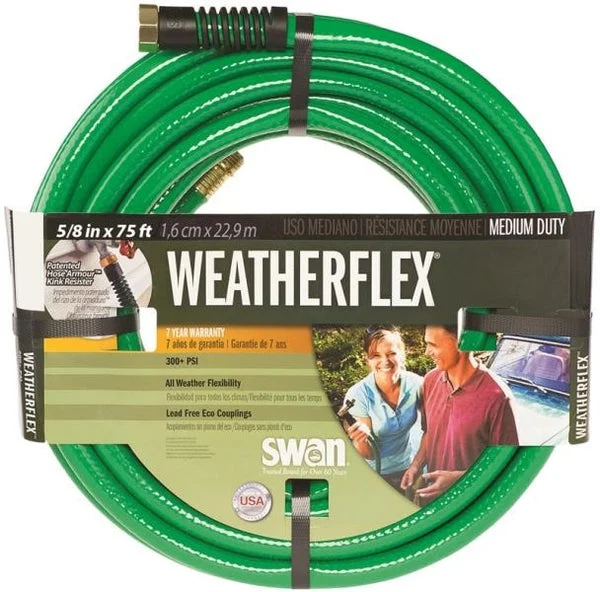 Swan SNWF58075 Weatherflex Hose 5/8 Inch x 75 Feet Flexible and Durable