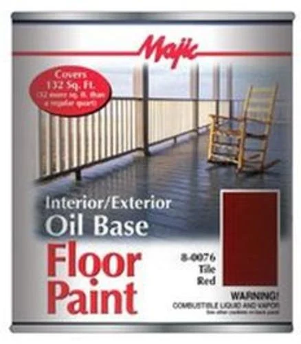 Majic 8-0076-2 Oil Base Floor Paint 1 Quart Tile Red