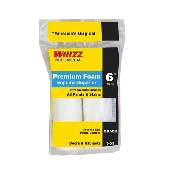 Whizz 54062 Premium Foam High Density Refill Roller 6 Inch White