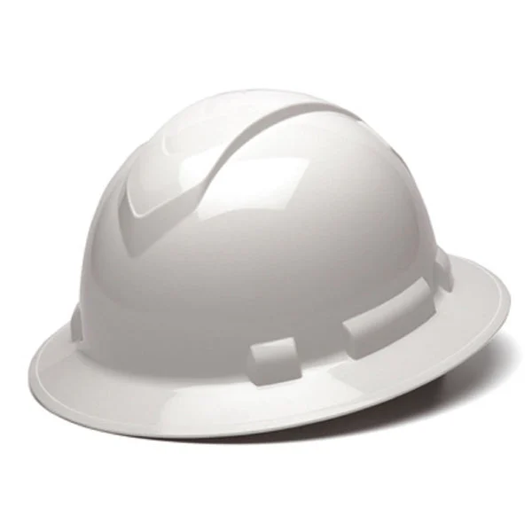 Pyramex HP54110 Full Brim Hard Hat White ANSI Z89.1 Certified for Construction Safety