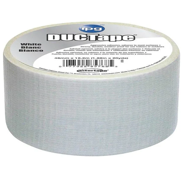 Intertape 6720WHT White Duct Tape 1.88 x 20 Yards for General Purpose Use