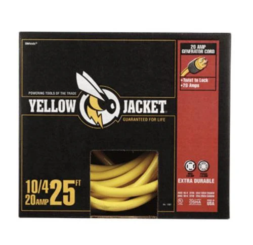 Coleman 1381 Yellow Jacket Generator Cord 20A L14-20 10/4 STW 25 Feet Heavy Duty Power Cable
