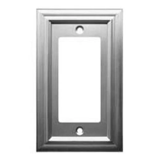 Amertac 94RN Continental 1 Rocker-GFCI Cast Metal Wallplate Satin Nickel Electrical Outlet Cover