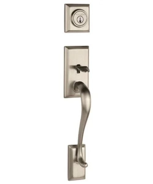 Kwikset 800HE-15 SMT Adjustable Door Handleset Satin Nickel 17-9/16 Inches for Entry Doors