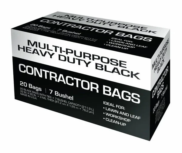 Petoskey Plastics FG-P9934-01A Multi Purpose Heavy Duty Contractor Trash Bag 42-Gallon Black
