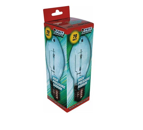 Feit Electric LU70 High Pressure Sodium Mogul Bulb 70W Clear for Outdoor Lighting