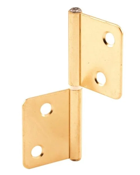 Prime Line N7025 Bi-Fold Non-Mortise Door Hinge Steel Brass Plated 3 x 1-5/16