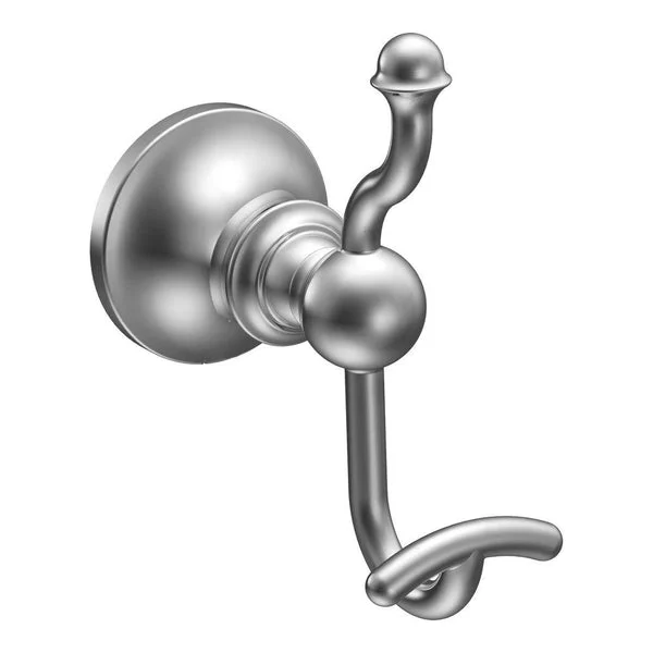 Moen DN4403CH Vale Double Robe Hook in Chrome for Bathroom Organization