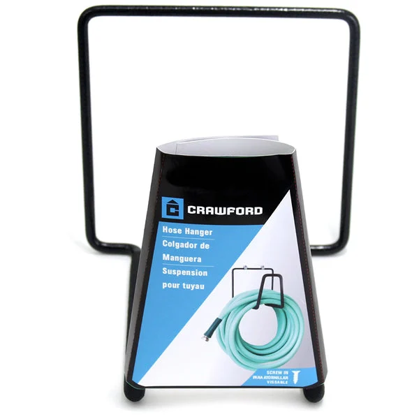 Crawford CMHH-6 Medium Duty Hose Hanger Black for Organized Garden and Garage Storage