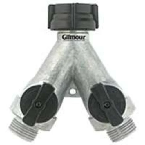 Gilmour AY2FFM Metal Dual Connector for Garden Hose and Sprinkler Systems