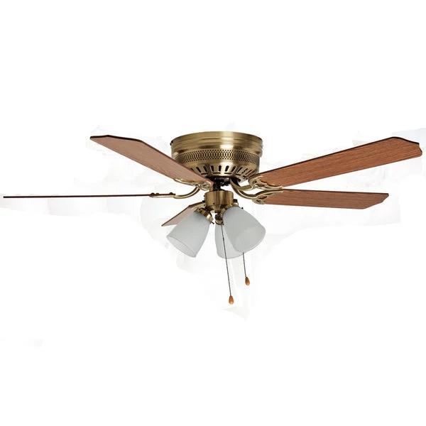 Boston Harbor CF-78049L Hugger Three Light Ceiling Fan 52 Inch Antique Brass Energy Efficient