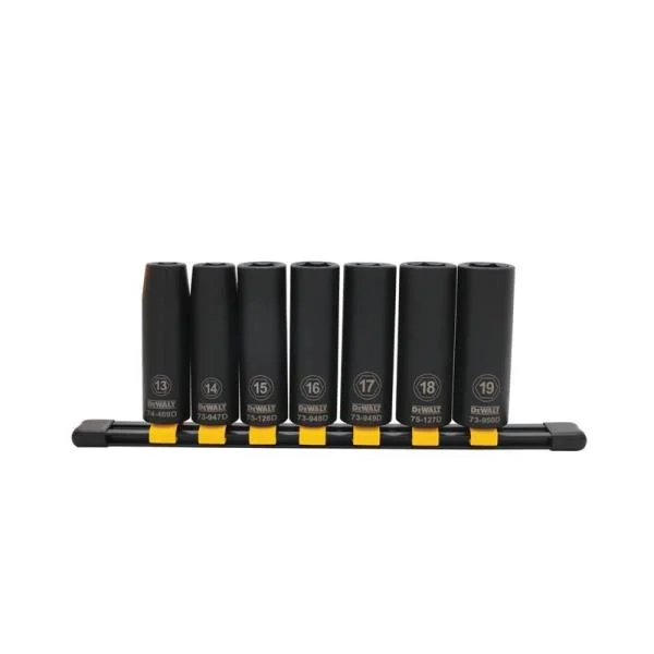 DeWalt DWMT74449OSP Metric Deep Impact Socket Set 7 Piece Black