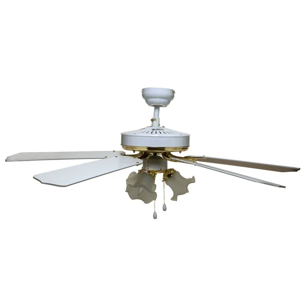 Boston Harbor CF-78025L 52 Inch Three Light Dual Mount Ceiling Fan White with Remote Control