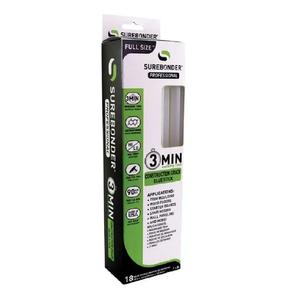 Surebonder CG-3R10T 3 Minute Construction Grade Glue Sticks for High Strength Bonding