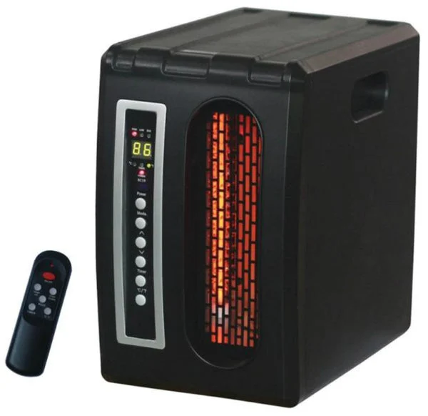 Comfort Glow QDE1320 Compact Infrared Quartz Heater with Remote 5120 BTU 1500W