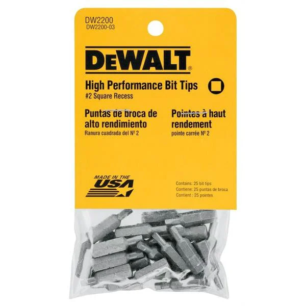 DeWalt DW2200 1 Inch #2 Square Recess Insert Bit