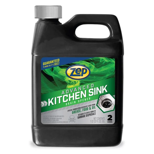 Zep U49710 Advanced Kitchen Drain Opener 32 Oz for Grease and Clogs