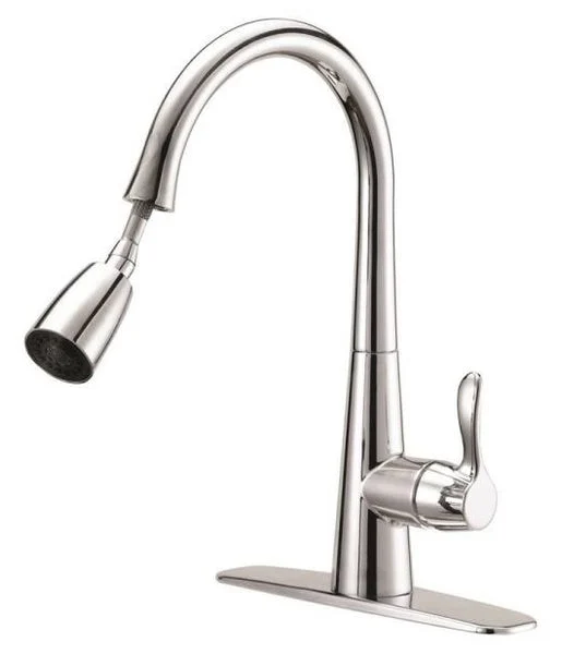 Boston Harbor FP4A0061CP Single Handle Chrome Kitchen Faucet with Pull-Down Sprayer