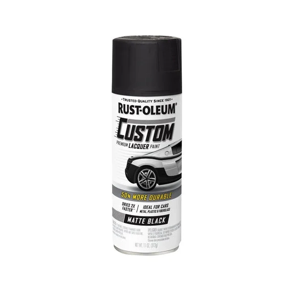 Rust-Oleum 332289 Custom Premium Lacquer Paint Black 11 Oz High Gloss Finish