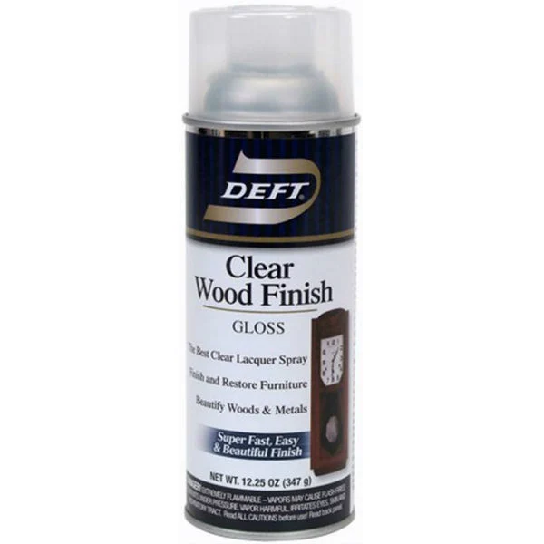 Deft DFT011S/54 Clear Wood Finish Lacquer Spray 13 Oz Semi-Gloss