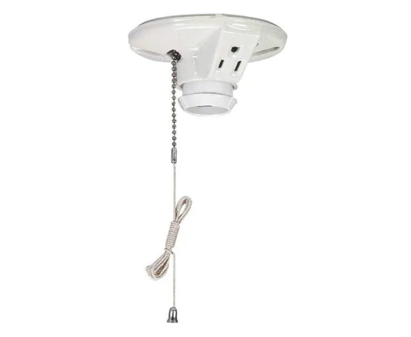 Cooper Wiring 667-SP Medium Base Ceiling Receptacle Lamp Holder Porcelain White for Lighting