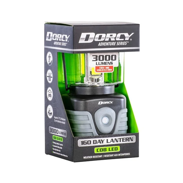 Dorcy 41-3120 D-Cell Battery Lantern Black Gray 3000 Lumens Bright Camping Light