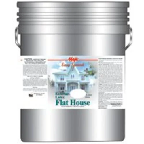 Majic 8-2000-5 Exterior Latex Flat House Paint White 1 Gallon Weather Resistant Finish