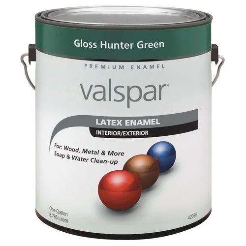 Valspar 65096 Latex Enamel Gloss Hunter Green Gallon Paint for Durable Finish