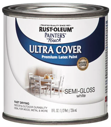 Rust-Oleum Painter's Touch Latex Paint 1/2 Pt Semi-Gloss White