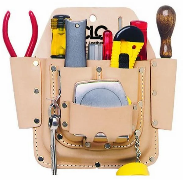 CLC W438 Top Grain Leather Tool Pouch 6 Pockets for Professionals