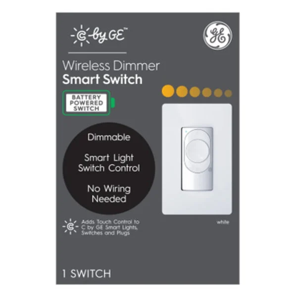 GE 93105004 Wireless Dimmer Smart Switch White for Home Automation