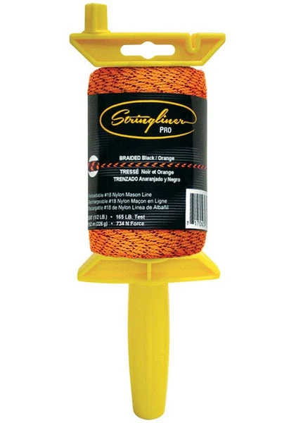Stringliner 25491 Braided Mason Line and Pro Reel 500 Feet Black/Orange