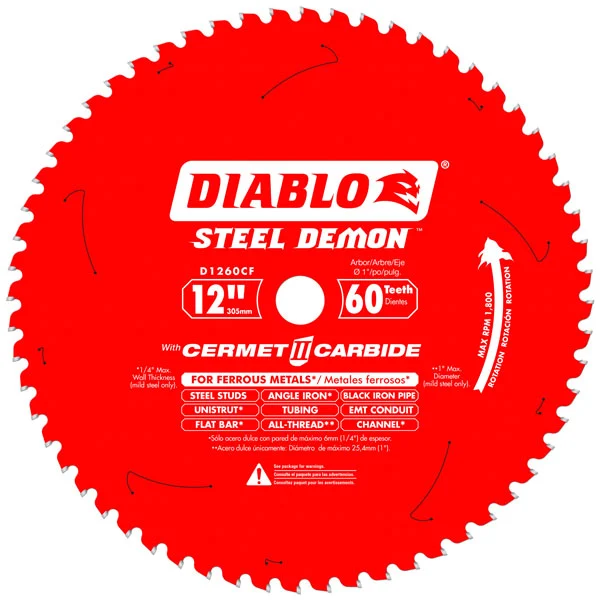 Diablo D1260CF 60-Tooth Steel Demon Metal Cutting Saw Blade 12 Inch Diameter