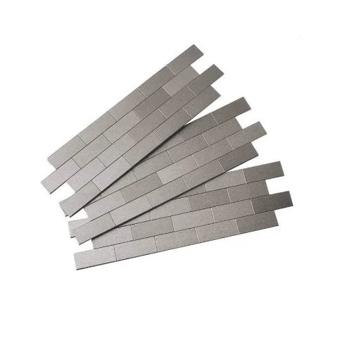 Aspect A95-50 Stainless Steel Subway Matted Wall Tiles Brushed Stainless