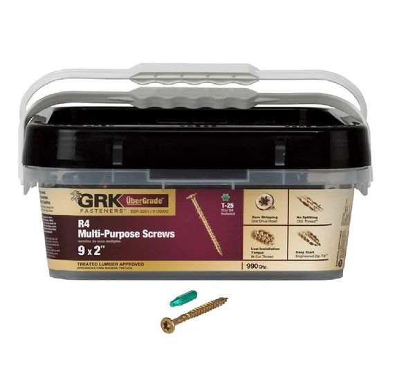 GRK Fasteners 120990 Multi-Purpose Screws #9 x 2 Inch Construction Screws