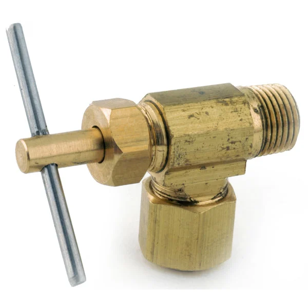 Anderson Metals Lead Free Needle Valve 90 Degree 1/4 Inch x 1/8 Inch MIP