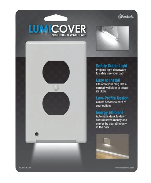 Westek LC-CCDO-W LUMICOVER Nightlight Wall Plate Plastic White