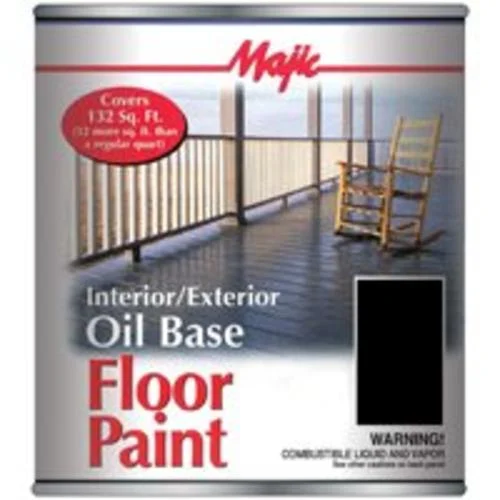 Majic 8-0073-2 Oil Base Floor Paint Black Quart High Gloss Finish