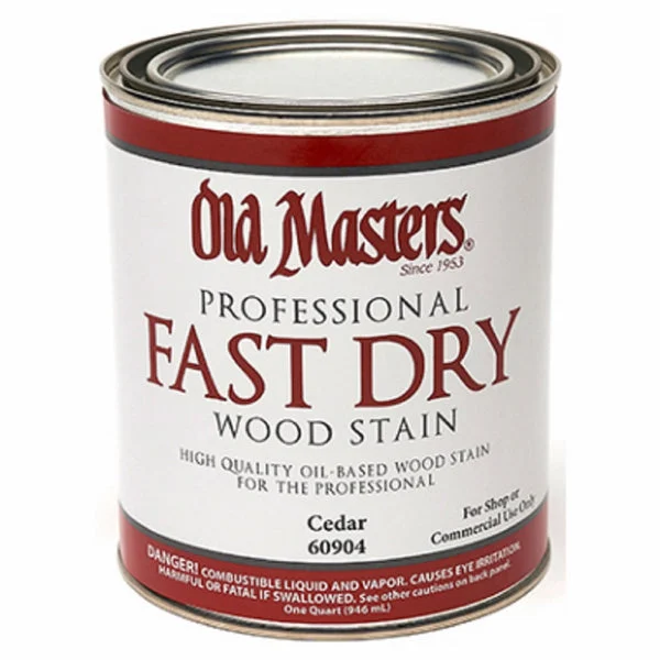 Old Masters 60904 Cedar Fast Dry Stain Oil Based 1 Quart Wood Finish